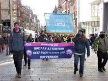 UCU rally for pensions Feb14 2022 Glasgow crop